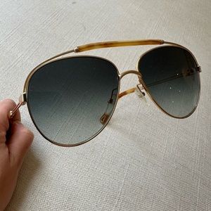 Chloè Women's CE141S Sunglasses, Gold (Gold/Blonde Havana), 59.0 used Chloe